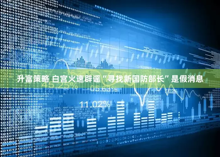 升富策略 白宫火速辟谣“寻找新国防部长”是假消息